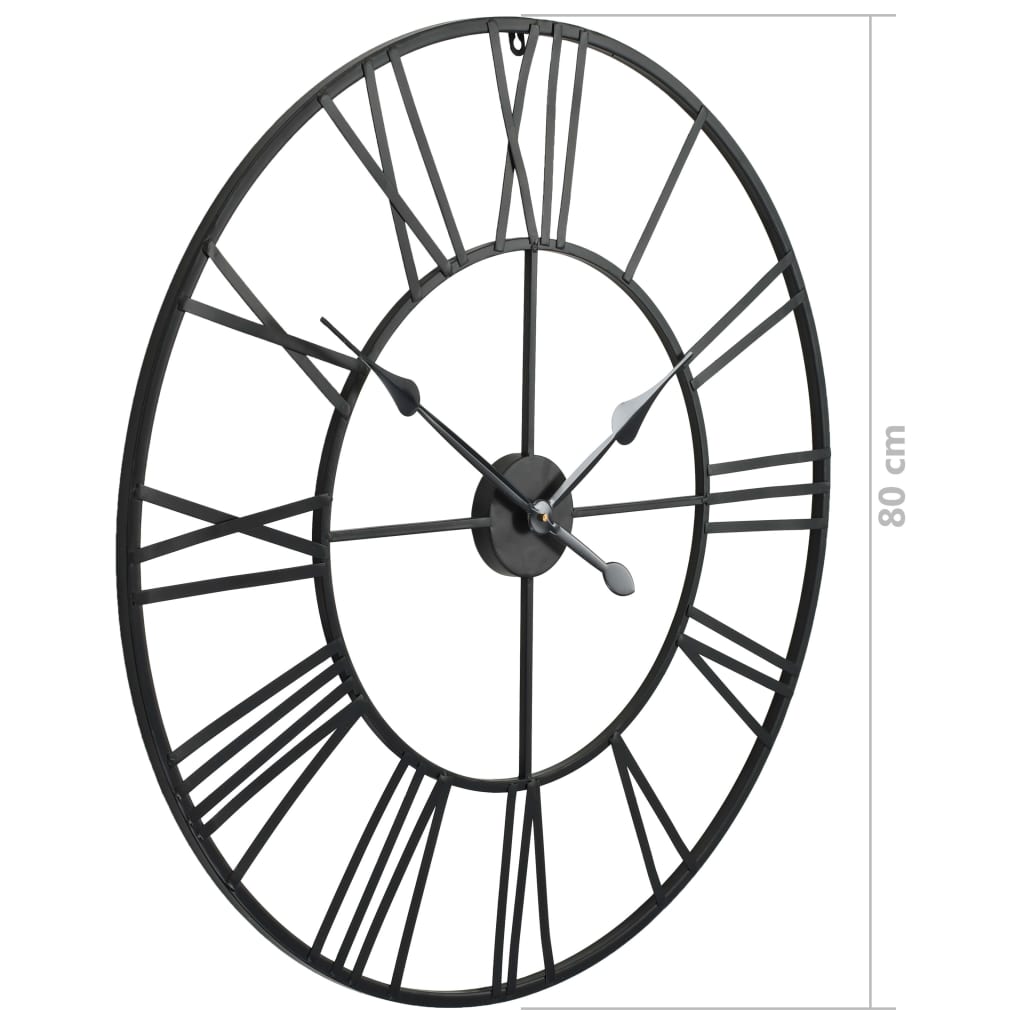 vidaXL Vintage nástenné hodiny s pohonom Quartz, kovové, 80 cm, XXL