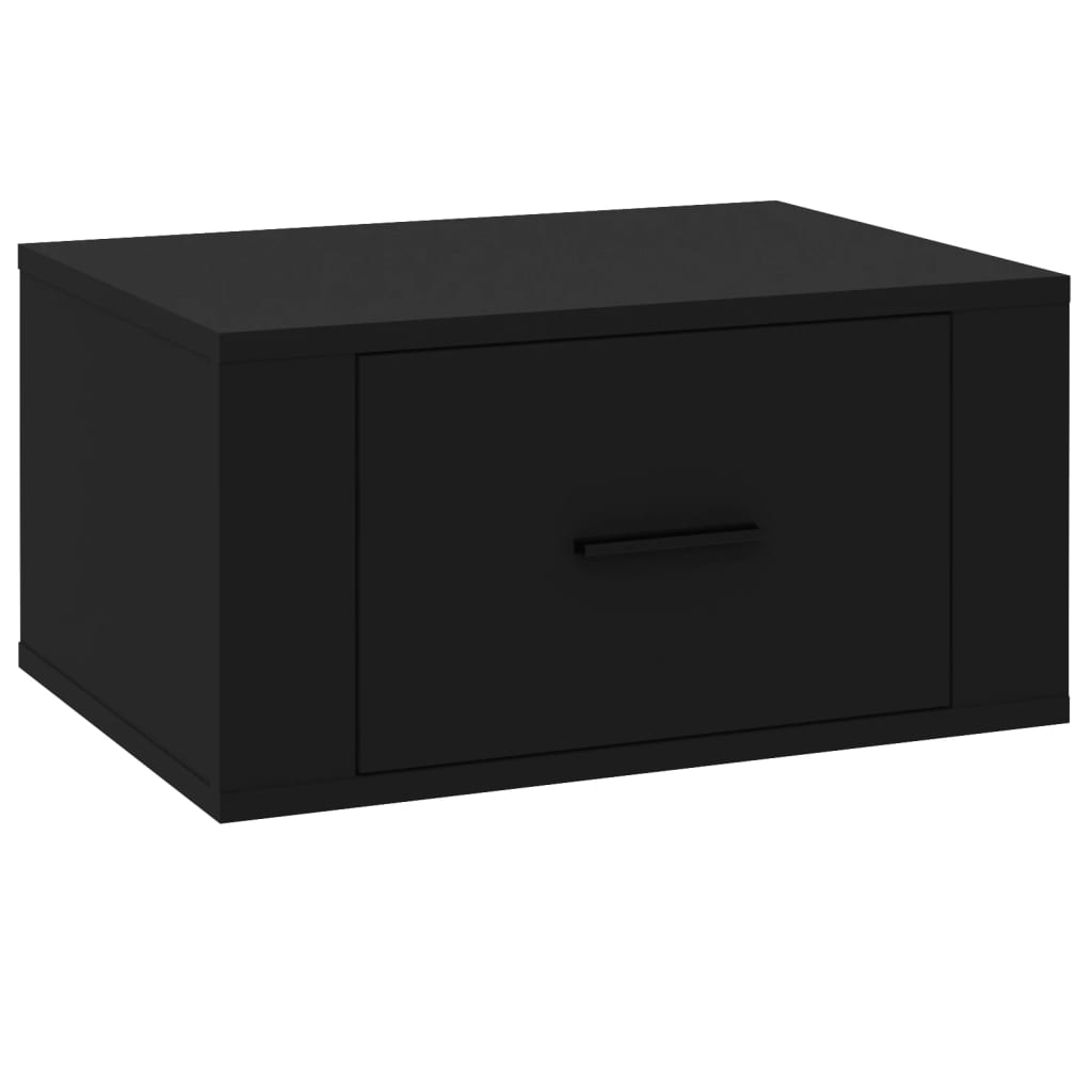 vidaXL Nástenný nočný stolík čierny 50x36x25 cm