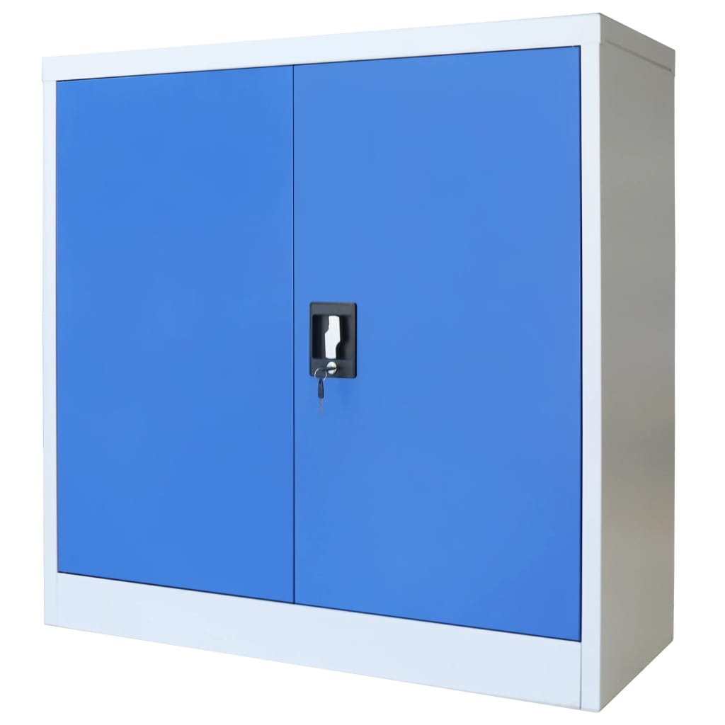 vidaXL Kovová šatňová skrinka, 90x40x90 cm šedá a modrá