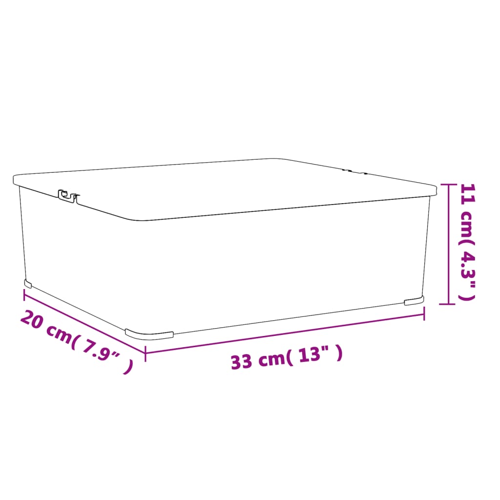 vidaXL Plastové úložné boxy 12 ks 5 l stohovateľné