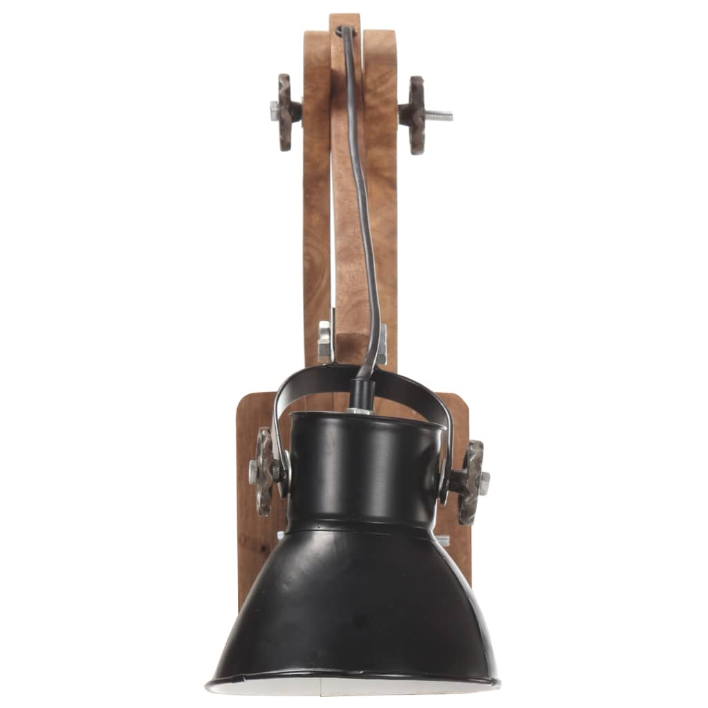 vidaXL Nástenná lampa, industriálny štýl, čierna, okrúhla E27