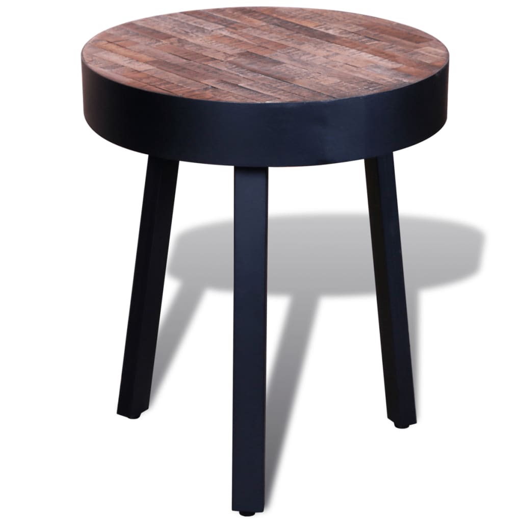 vidaXL Odkladací stolík, okrúhly, recyklované tíkové drevo