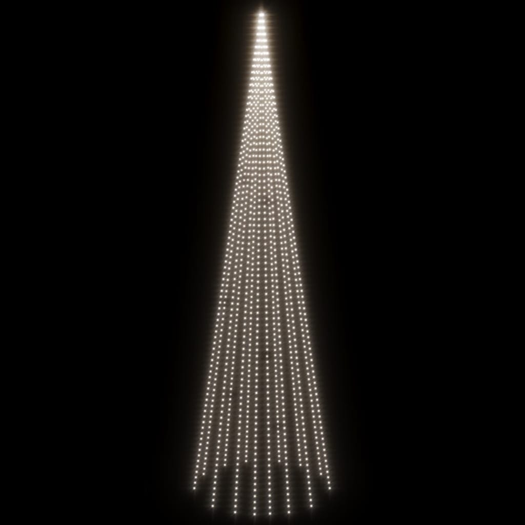 vidaXL Vianočný stromček na stožiari 1134 studených bielych LED 800 cm
