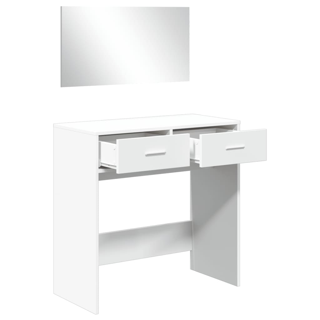 vidaXL Toaletný stolík so zrkadlom biely 80x39x80 cm