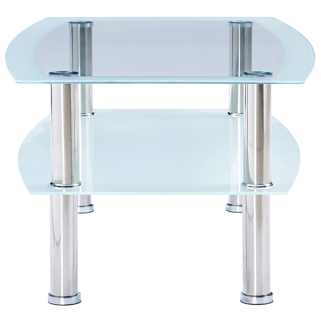 vidaXL Konferenčný stolík biely 100x60x42 cm tvrdené sklo