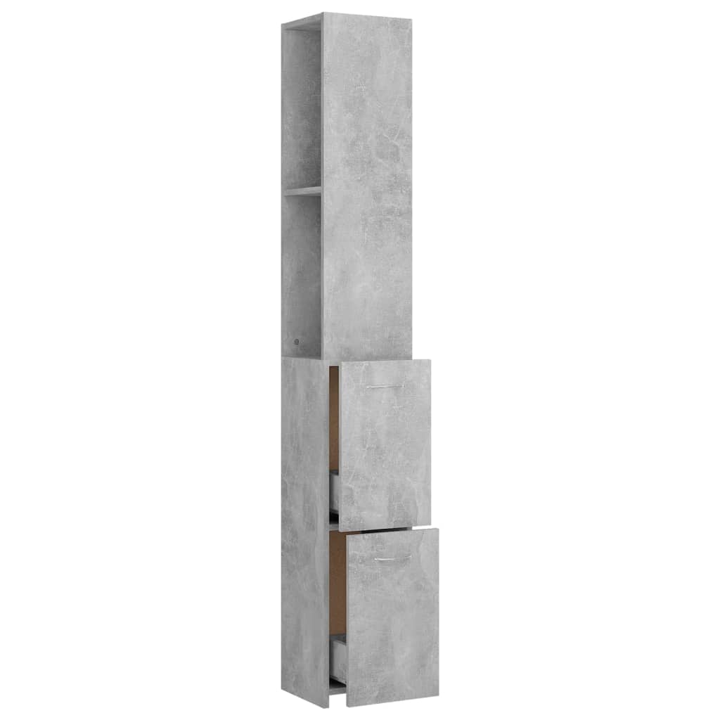 vidaXL Skrinka do kúpeľne betónovo sivá 25x26,5x170cm kompozitné drevo