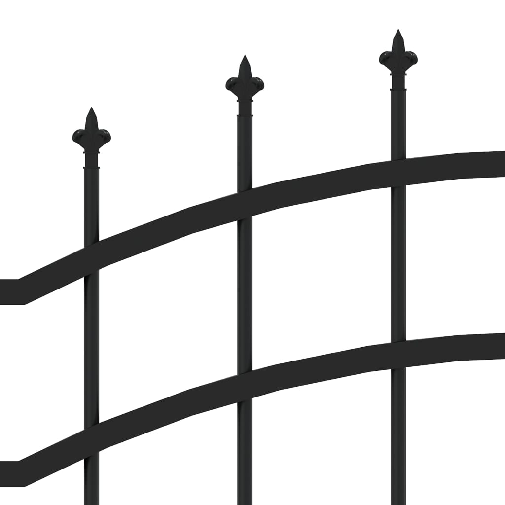 vidaXL Záhradný plot s hrotmi čierny 115 cm oceľ s práškovým nástrekom