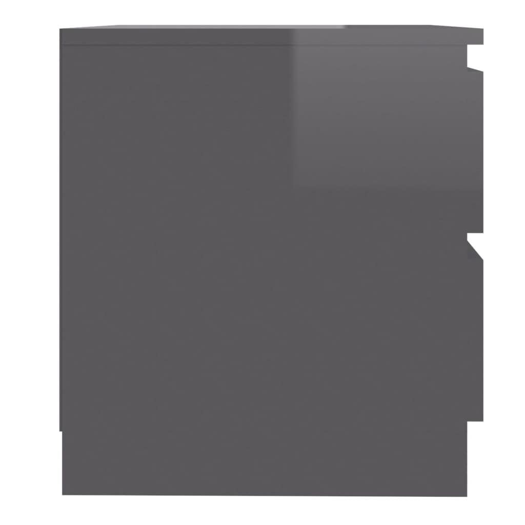 vidaXL Nočný stolík lesklý sivý 50x39x43,5 cm drevotrieska