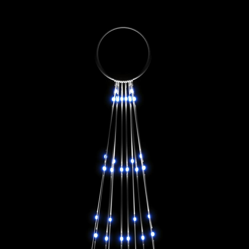 vidaXL Vianočný stromček na tyč 310 modrých LED 300 cm